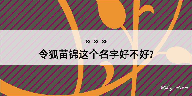 令狐苗锦这个名字好不好?