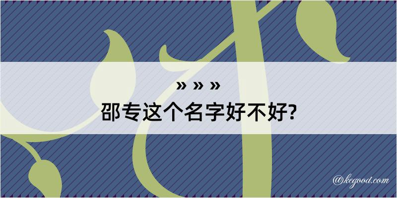 邵专这个名字好不好?