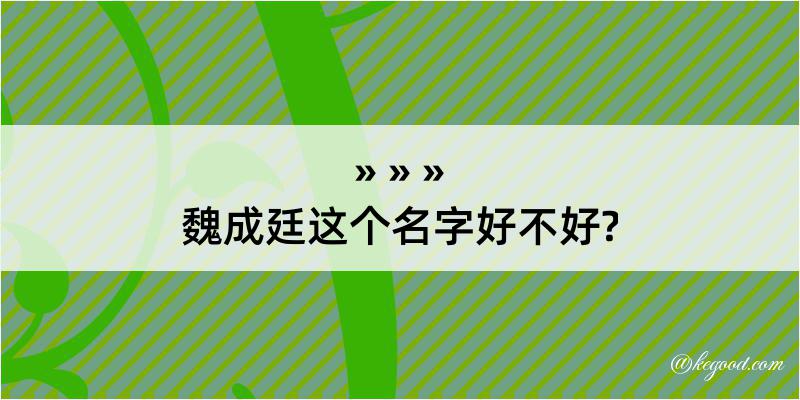 魏成廷这个名字好不好?