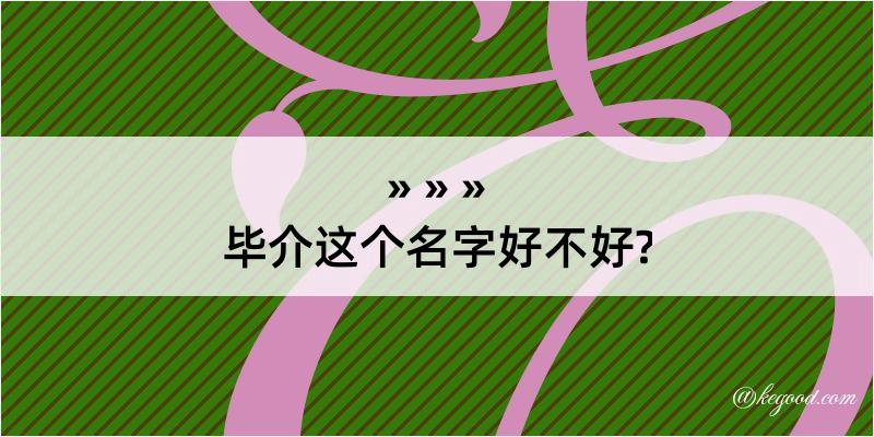 毕介这个名字好不好?