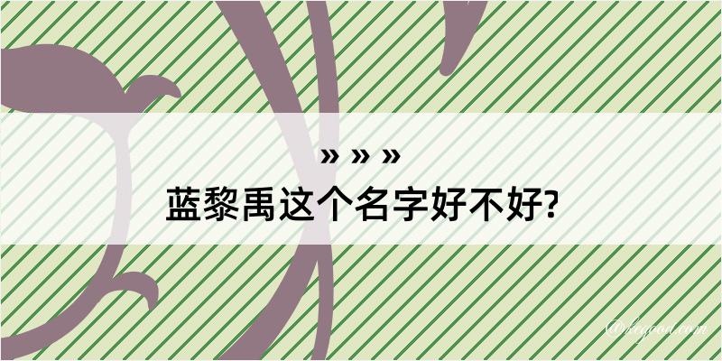 蓝黎禹这个名字好不好?