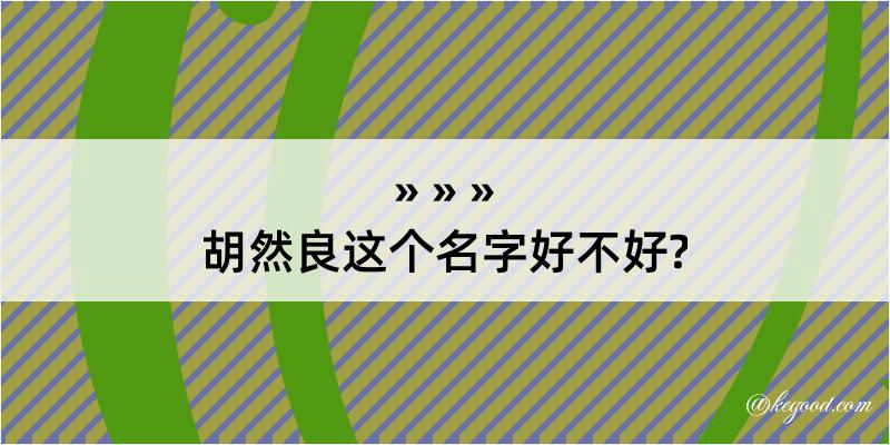 胡然良这个名字好不好?