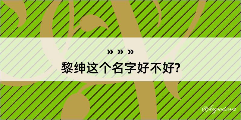 黎绅这个名字好不好?