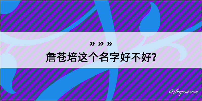 詹苍培这个名字好不好?