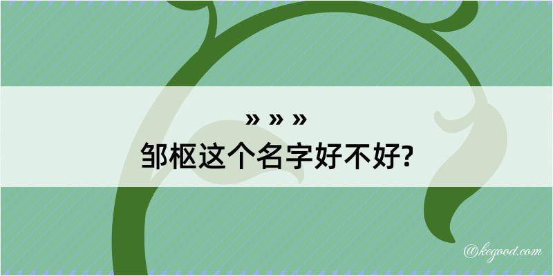 邹枢这个名字好不好?