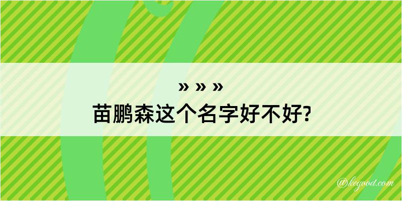 苗鹏森这个名字好不好?