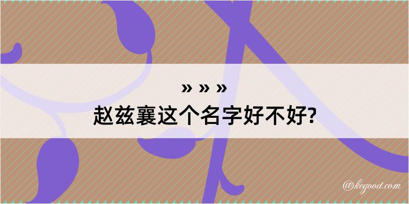 赵兹襄这个名字好不好?