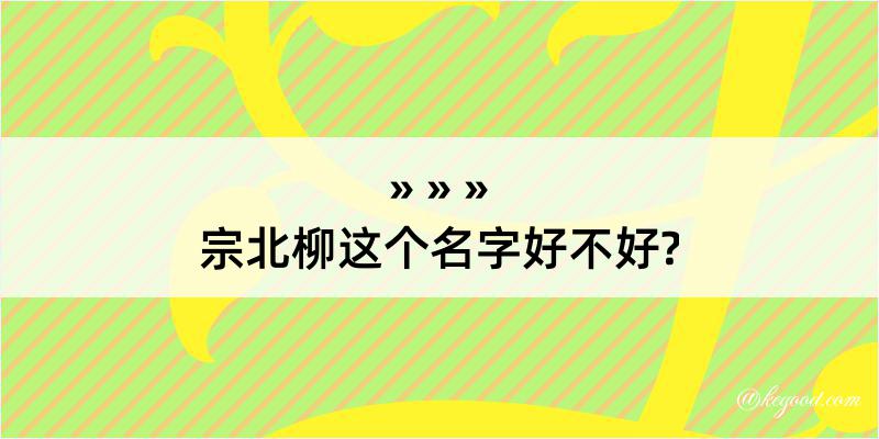 宗北柳这个名字好不好?