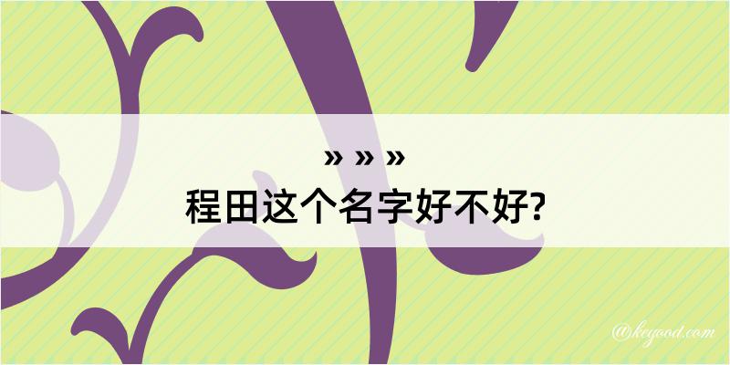 程田这个名字好不好?