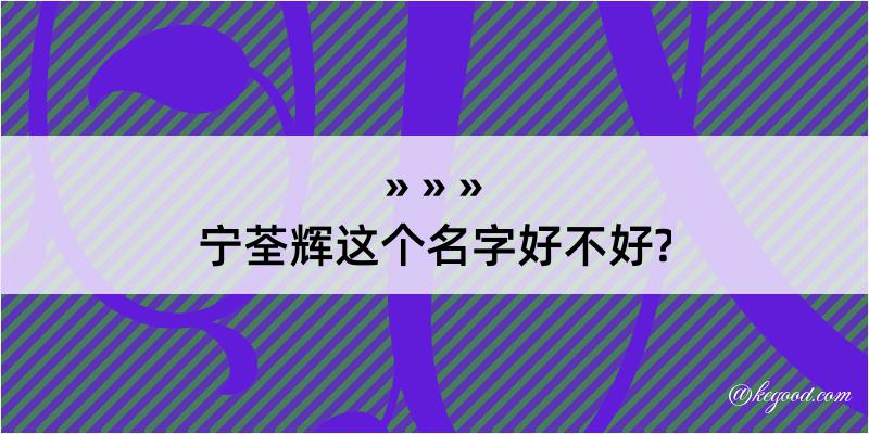 宁荃辉这个名字好不好?