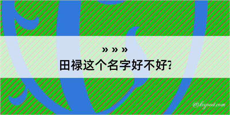 田禄这个名字好不好?