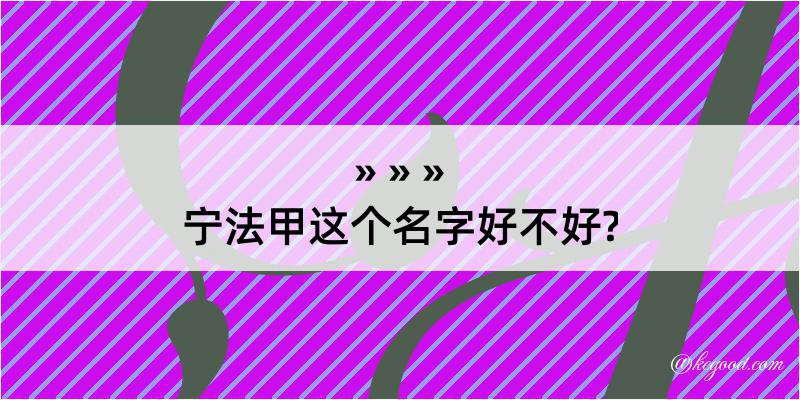 宁法甲这个名字好不好?