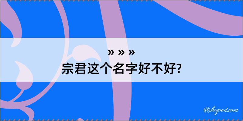 宗君这个名字好不好?