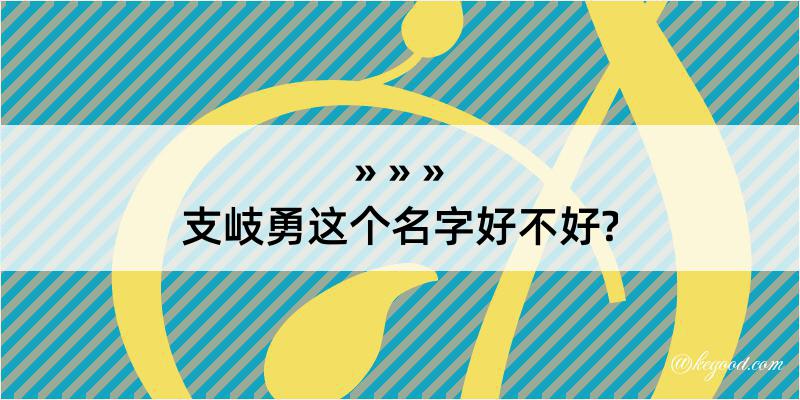 支岐勇这个名字好不好?