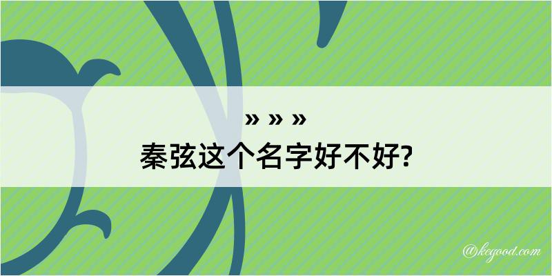 秦弦这个名字好不好?