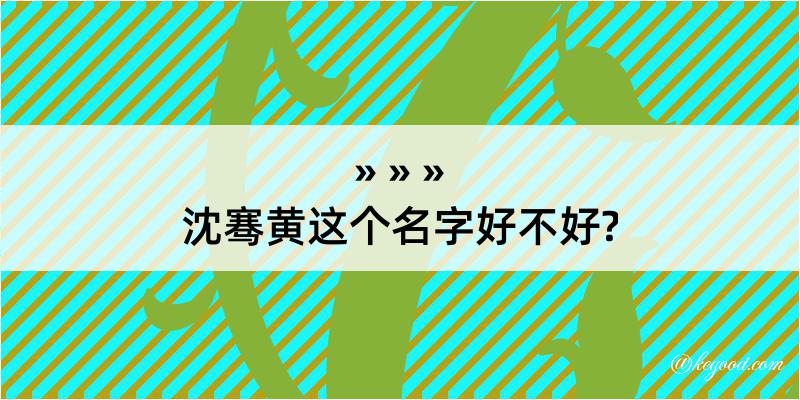 沈骞黄这个名字好不好?