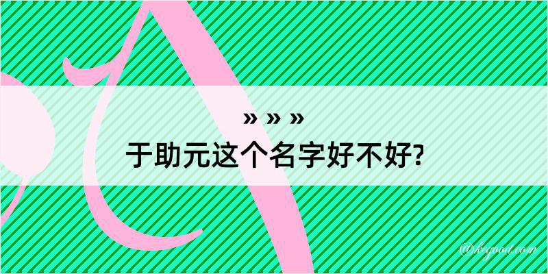 于助元这个名字好不好?