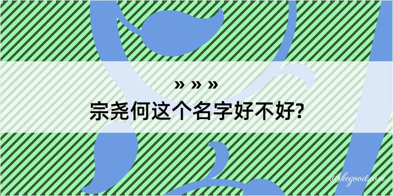 宗尧何这个名字好不好?