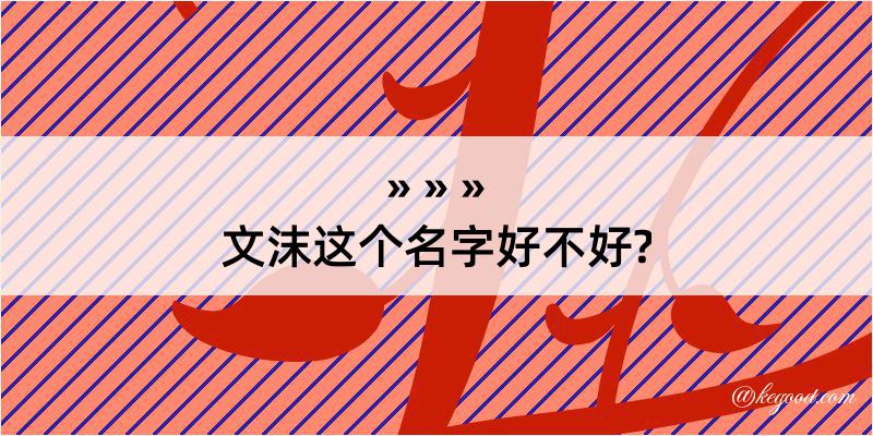 文沫这个名字好不好?