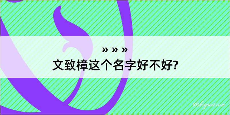 文致樟这个名字好不好?