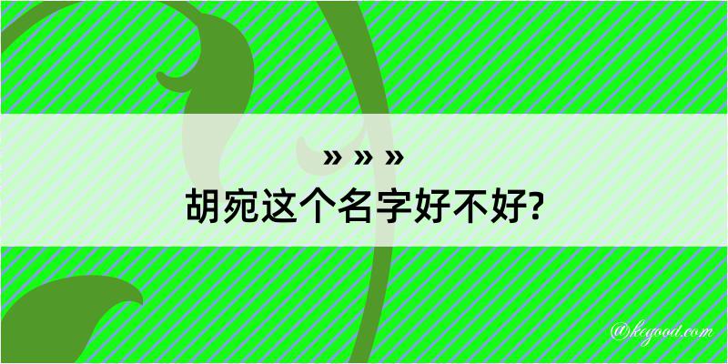 胡宛这个名字好不好?