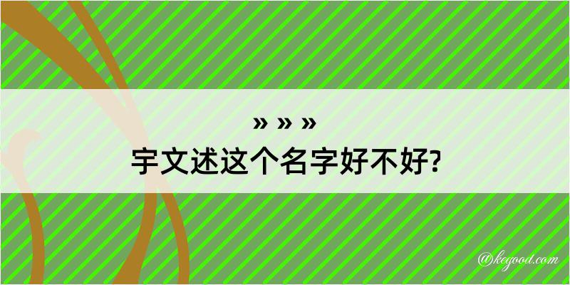 宇文述这个名字好不好?