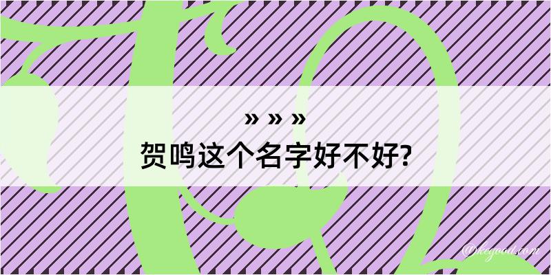 贺鸣这个名字好不好?