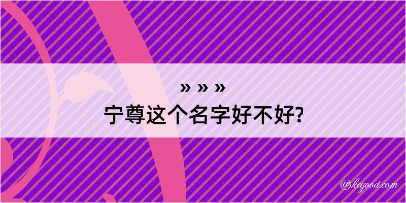 宁尊这个名字好不好?