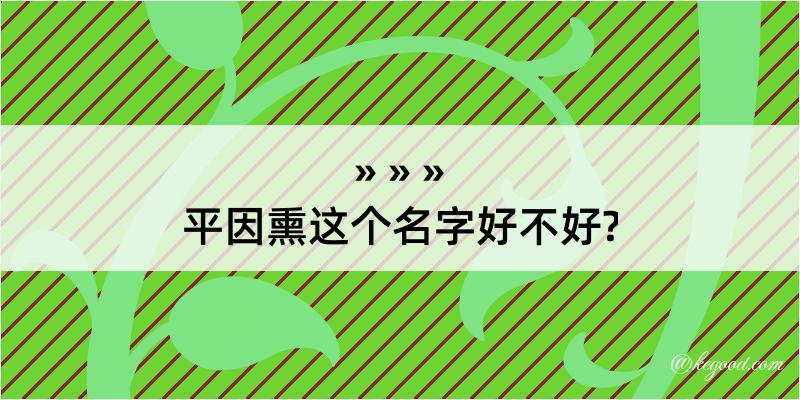 平因熏这个名字好不好?