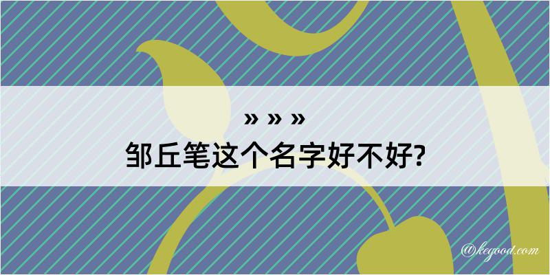 邹丘笔这个名字好不好?