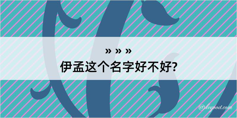 伊孟这个名字好不好?