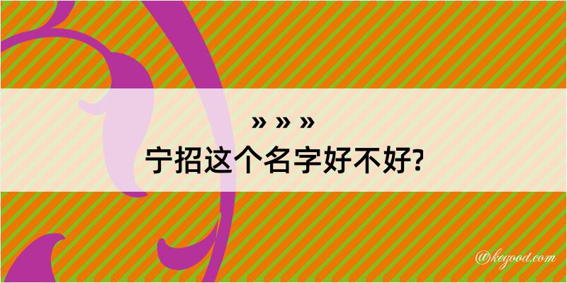 宁招这个名字好不好?