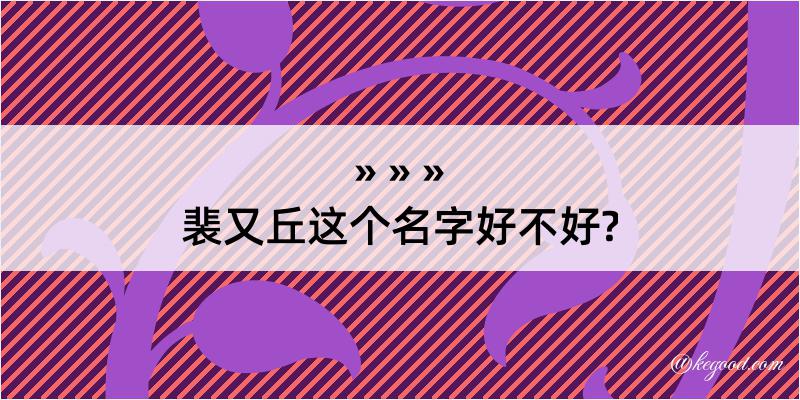 裴又丘这个名字好不好?