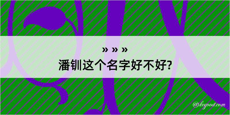 潘钏这个名字好不好?