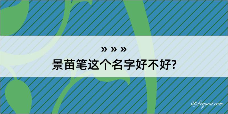 景苗笔这个名字好不好?