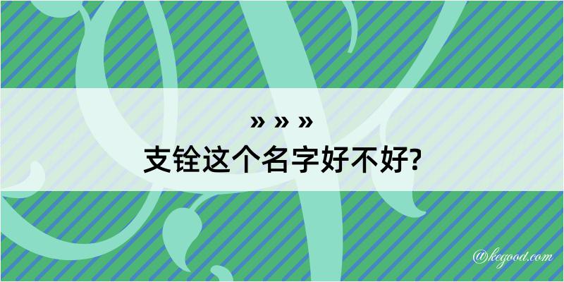 支铨这个名字好不好?