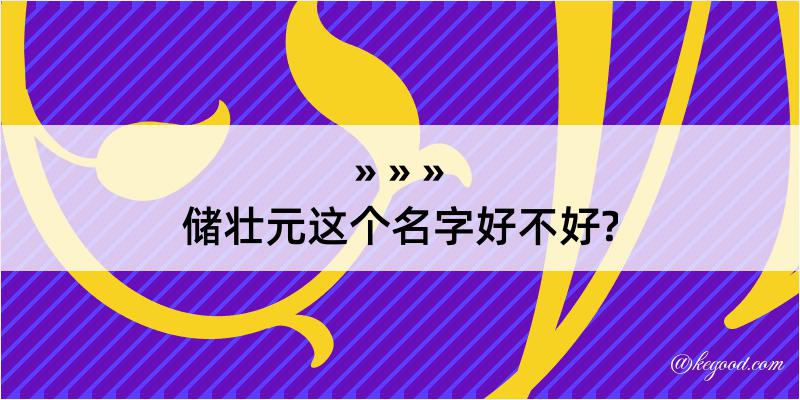 储壮元这个名字好不好?