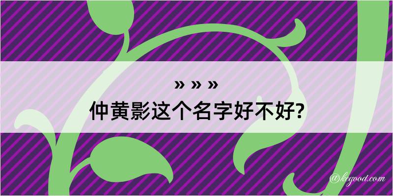 仲黄影这个名字好不好?