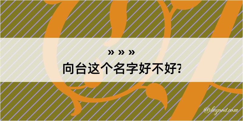 向台这个名字好不好?