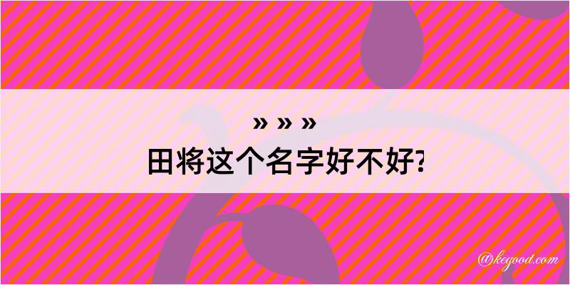 田将这个名字好不好?