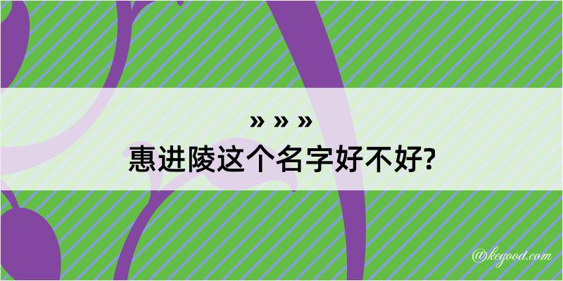 惠进陵这个名字好不好?