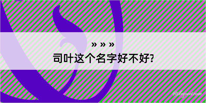 司叶这个名字好不好?