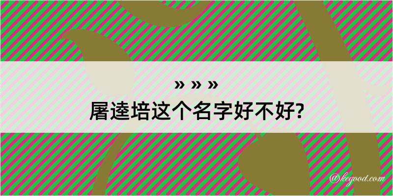 屠逵培这个名字好不好?