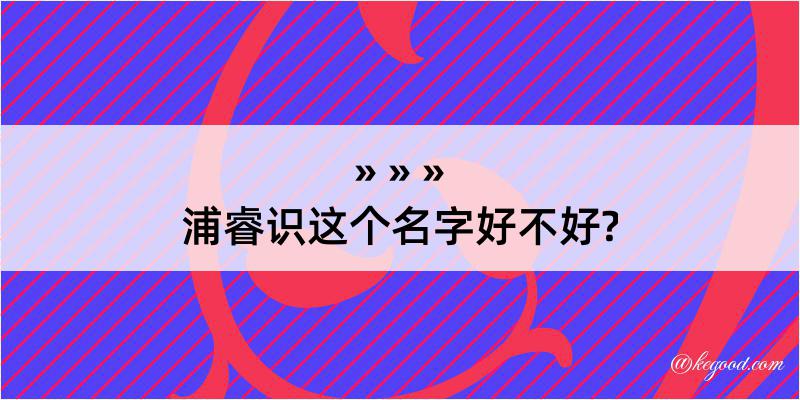 浦睿识这个名字好不好?