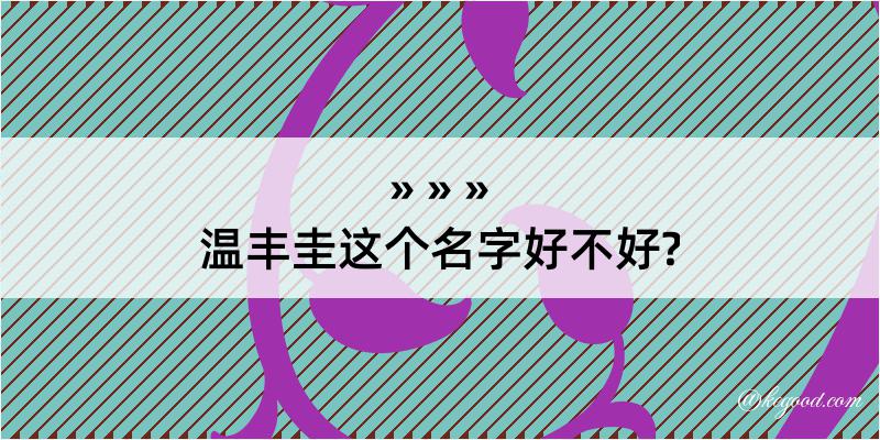 温丰圭这个名字好不好?