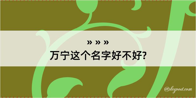 万宁这个名字好不好?