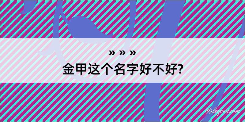 金甲这个名字好不好?