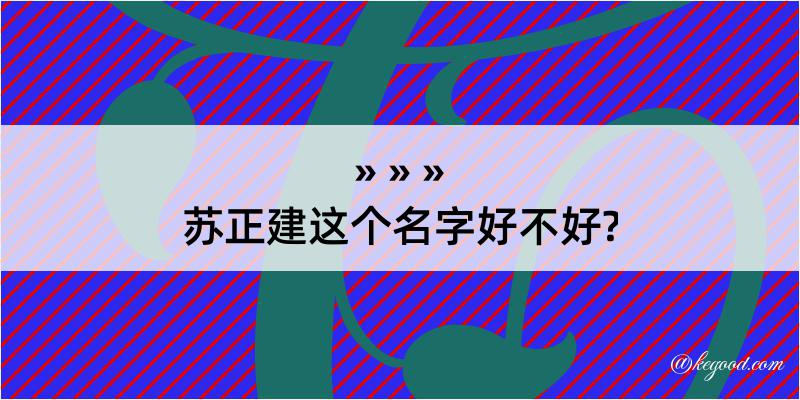 苏正建这个名字好不好?