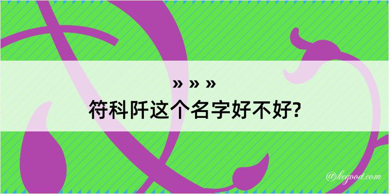 符科阡这个名字好不好?