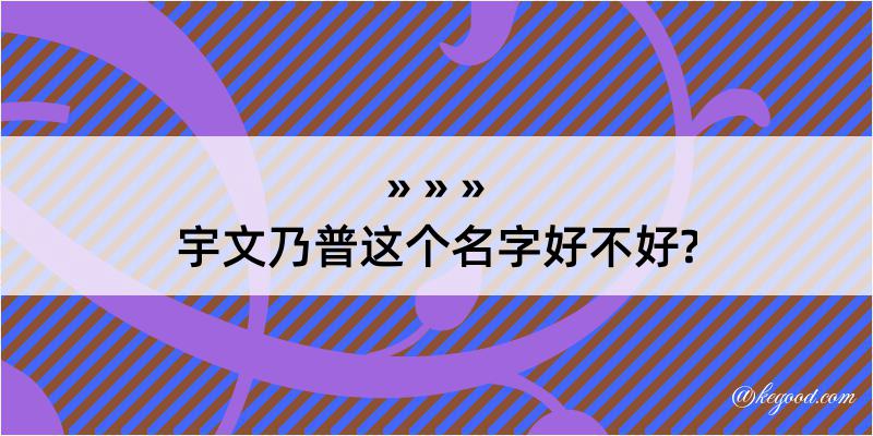 宇文乃普这个名字好不好?